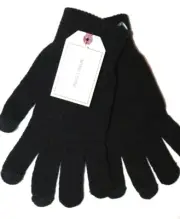 Adam Levine Women's Black Knit Gloves One Size Fits Most