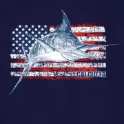 Calcutta FM-NVY-XL Flag Marlin T-Shirt Pocket Navy XL