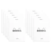 10x Rhodia No12 Top Stapled Pocket Notepad Office Stationery Note Pad Ruled WHT