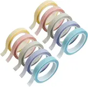 Giantree 10 Rolls PET Highlighter Tape, 0.23inch x 16.4ft Colored Clear Tape Neon Tape Removable Highlighters for Students Teachers Reading Taking Notes at Class Home Office(Morandi 5 colors)
