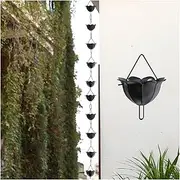 Rain Chains，Rain Catcher Chain ， Rain Chains Vintage, Garden Rain Downspout Chain Black, Rain Guide Chains Cups Decoration Pendant(Light Coffee,3.6m/10.4ft)