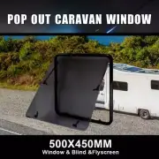 RV Caravan Locking Handle with Strut Attachment 500*450MM Push Out Flat Window