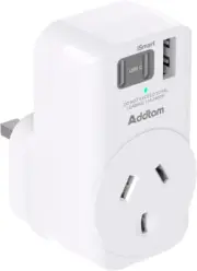 AUS to UK Ireland Plug Adapter, Type G Power Adapter with 1 Electrical Outlet a