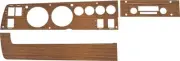 1970 Mopar B-Body Woodgrain Rallye Dash Bezel Set; with AC; AM/FM Radio; 3 Piece