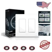 Smart Zigbee Light Switch 2 Gang - Voice-Controlled, Remote Access with Tuya