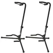 On Stage XCG4 Velveteen Padded Tubular Guitar Stand 2‑Pack