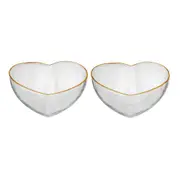 2pc Tempa Amour Tableware Clear Heart Shaped Bowl/Vase 9 x 8cm Set