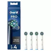 New For Oral-B Pro Cross Action Toothbrush Heads Black/White Pack of 4 Practical