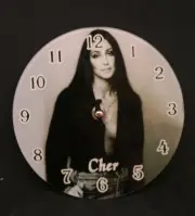 CHER 17 CM GLASS WALL CLOCK COLLECTABLE MAN CAVE GARAGE SHED HOME DECOR
