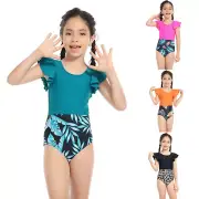 Teen Kids Girls Swimsuits OnePiece Kids Black Swimsuits Chest Pads Girl Sun