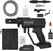[DERASL] High-Capacity Cordless Pressure Washer, Portable Power Washer with Adjustable Nozzle, 1×3AH Battery & 5M Hose, Long-Lasting Battery for Car Cleaning, Patio