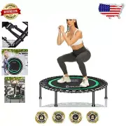450 lbs Mini Trampoline - Quiet Bungee Indoor Rebounder for Safe Workouts