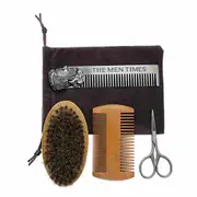 5Pcs/Set Beard Grooming & Trimming Kit Brush Comb Scissors Styling Mustache Care