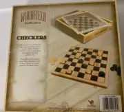 New Wood Checkers Set Cardinal Industries 2002 Woodfield Collection Board Game