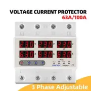 380v Din Rail Voltmeter Ammeter Adjustable Over Under Voltage Current Monitor