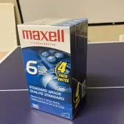 (4) Maxell Standard Grade T-120 6 Hour VHS Video Cassette Tapes NEW & SEALED