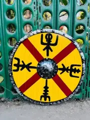 Viking Wooden Norse Fenrir Authentic Battle-Worn Norse Mythology Viking Shield