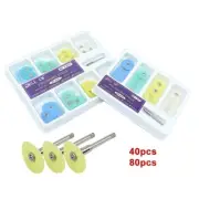 40/80Pcs Dental Polishing Discs Gross Reduction Contouring Mandrel Stripes Set