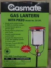 Gasmate Gas Lantern With Piezo 2012PL 3300BTU Orange LPG Camping