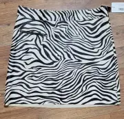 Bonpoint Lambskin Leather Mini Skirt Zebra Pattern Black~White~ Size XS ~NWT