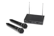 SamsOn-Stage 200 Handheld Dual-Channel Wireless System with Two Q6 Dynamic Microphones, Group D, Black