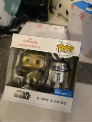Nip nwt hallmark x marvel & Funko pop star wars C 3PO R2-D2 ornaments tree xmas