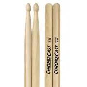 ChromaCast 5B USA Made, Wood Tipped, Hickory Drumsticks | 1 Pair