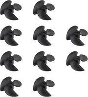 BQLZR RC Boat Propellers Black Plastic 3-Vanes Props with 2mm Motor Shaft Pack of 10