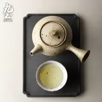 在飛比找蝦皮商城優惠-九土日式禪意乾泡茶盤陶瓷復古長方形壺承日式茶托盤家用乾泡茶道