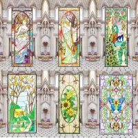 在飛比找蝦皮商城精選優惠-玻璃貼紙教堂彩繪 窗戶貼膜  窗戶花貼紙歐式教堂彩色玻璃貼膜