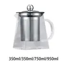 Glass Teapot with Stainless Steel Infuser Filter for Hotel Restaurant Juice