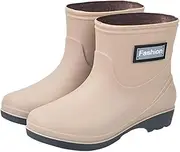 [yuksok] Women Rain Boots Ankle Rainboot Slip on Lightweight Wide Calf Soft Garden Boots Work Boots for Hiking Travel Outdoor Kitchen