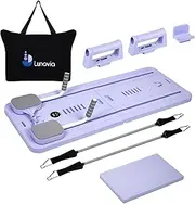 LUNOVIA Foldable Pilates Reformer Board – Portable Pilates Kit with Sliding Platform – Home Pilates Equipment – Multi-Purpose Pilates Machine with Carry Bag