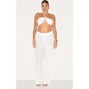 Plus White Pants & Top Set, White