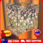 Tulip Garden Nightlight Rubik's Cube Mirror Tulip Flower Sea Handmade DIY RO