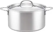 Essteele Per Amore 26cm Clad Stainless Steel Stockpot with Lid, 7.6L, Induction, Gas & Electric Compatible, Oven Safe, Brushed Finish, Kitchen Pot