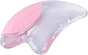1Pc Crystal Plate with Light Transparent Scraping Therapy Tool for Facial Massage Skin Care and Relaxation Smooth Edges for Comfortable Use Pink present Box