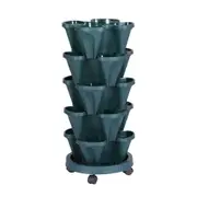 Garden Bed 5 Tier Vertical Garden Strawberry Stackable Planters Herbs Petunias