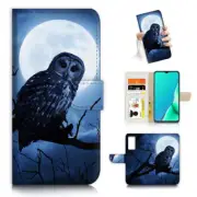 ( For Vivo Y01 ) Wallet Flip Case Cover AJ24426 Owl Moon