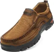 [FIVESTORECITY] Mens Casual Shoes Slip On Leather Loafers Non Slip Walking Breathable Hand Made Sneaker for Dress Driving Business Working Office