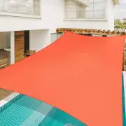 Sun Shade Sail 19x13Ft 97% UV Block Rectangle Canopy Outdoor Patio Bright Orange
