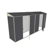 Build-a-Shed 0.8 x 4.5 x 2m Skillion Dual Single Hinged Side Doors Shed - Grey