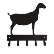 LaMancha Goat Key Rack with 5 hooks- Rustic Farmhouse Decor - Made in the USA
