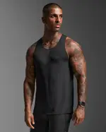 Light Speed Tech Singlet, 2XU, XS, Black/Black Reflective, Male