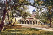 Tile Mural Church Crimea by I. Krachkovsky Kitchen Backsplash Marble Ceramic