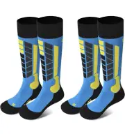 Soared Winter Ski Socks Snowboard Snow Warm Knee Over The Calf OTC High 2 Pairs