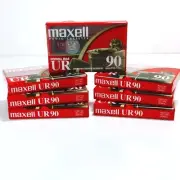 Maxell UR 90 Minute Blank Audio Cassette Tapes Normal Bias Lot Of 7 Sealed