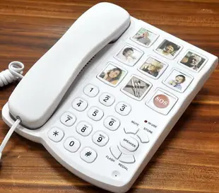 AFA一鍵求救電話機照片(可替換)拔號大按鍵關愛老人電話機家用帶免提