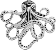 [MANZHEN] Vintage Black Spotted Nautical Octopus Magnet Brooch Badge Eyeglass Holder