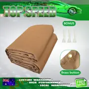 6mX6m Heavy Duty Dark Tan Canvas Tarp Tarpaulin Water UV Resistant Fabric Woven